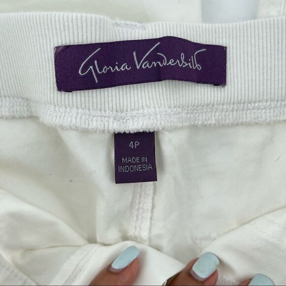 Gloria Vanderbilt Petites Crystal White Ribbed Utility Skimmer Capri Pants 4P - Picture 12 of 16